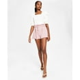 thumbnail image 1 of Bar III Womens High Waist Button Fly Shorts Deco Mauve M, 1 of 1