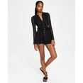 thumbnail image 1 of Bar III Womens High Waist Button Fly Shorts Deep Black L, 1 of 1