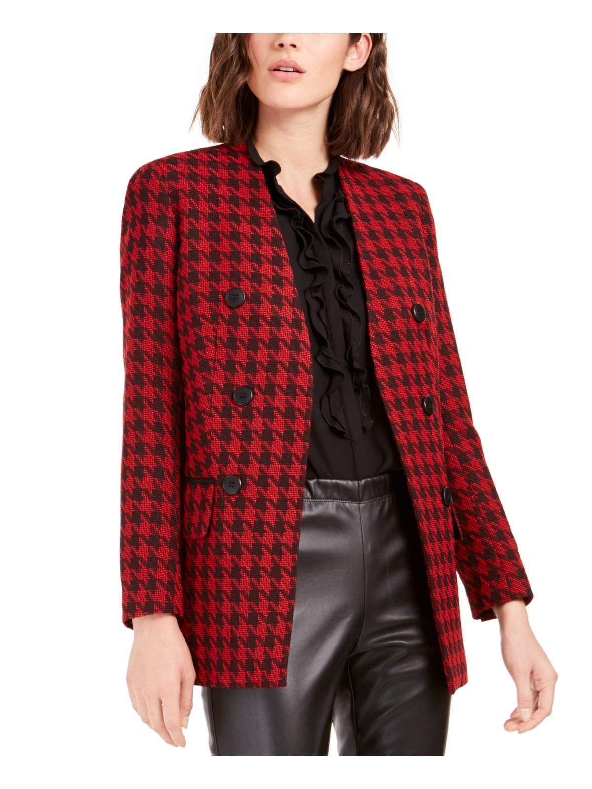 Bar III Womens Houndstooth Suit Separate DoubleBreasted Suit Jacket