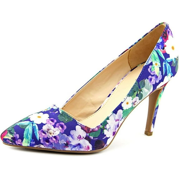 Bar III Womens Joella Pointed Toe Classic Pumps, Blue Floral, Size 7.5
