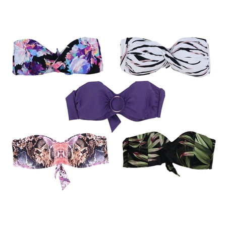 Bar III Women's Bandeau Bikini Swim Bathing Suit Top Strapless Swimsuit New