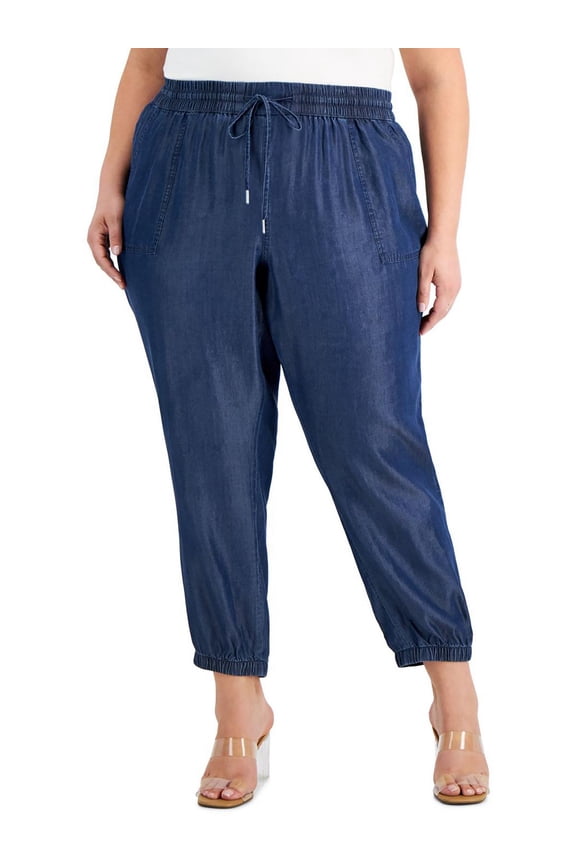 Womens Plus Ankle Taper Trouser Pants