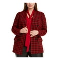 thumbnail image 1 of Bar III Womens Plus Houndstooth Double-Breasted Jacket Red 18W Female, 1 of 3