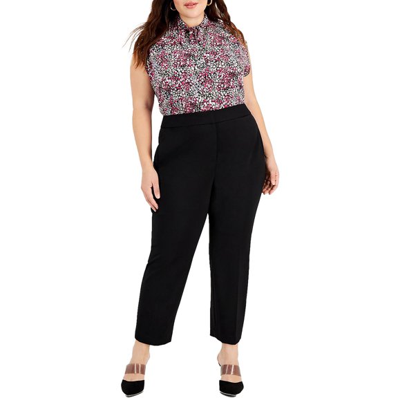 Bar III Womens Plus Knit Compression Dress Pants