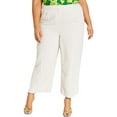 thumbnail image 1 of Bar III Womens Plus Linen Blend Cropped Wide Leg Pants, 1 of 4