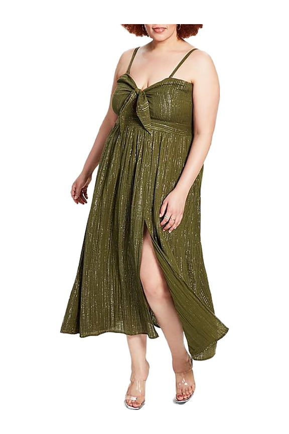 Womens Plus Metallic Long Maxi Dress