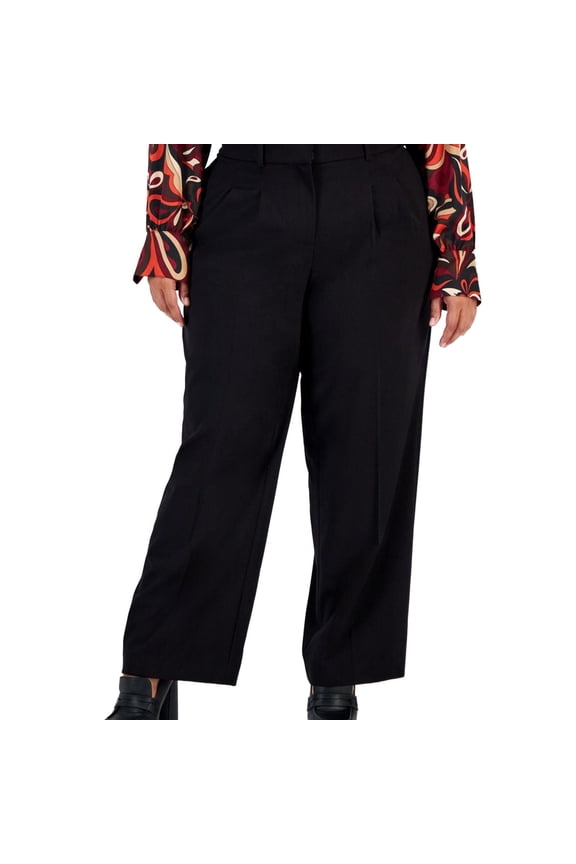 Womens Plus Mid Rise Office Dress Pants