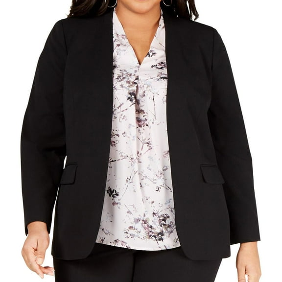Bar III Womens Plus Office Business Open-Front Blazer