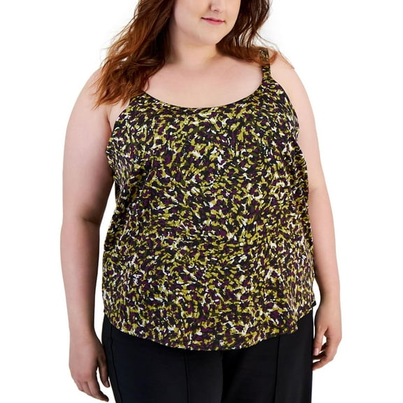 Bar III Womens Plus Scoop Neck Tank Shell