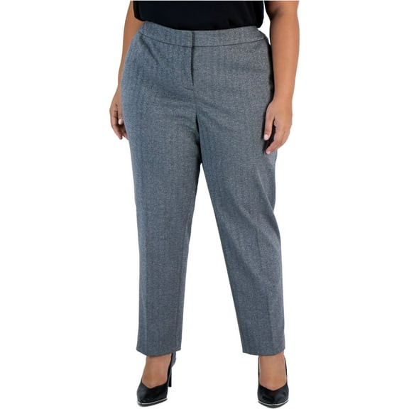 Bar III Womens Plus Shimmer Herringbone Dress Pants