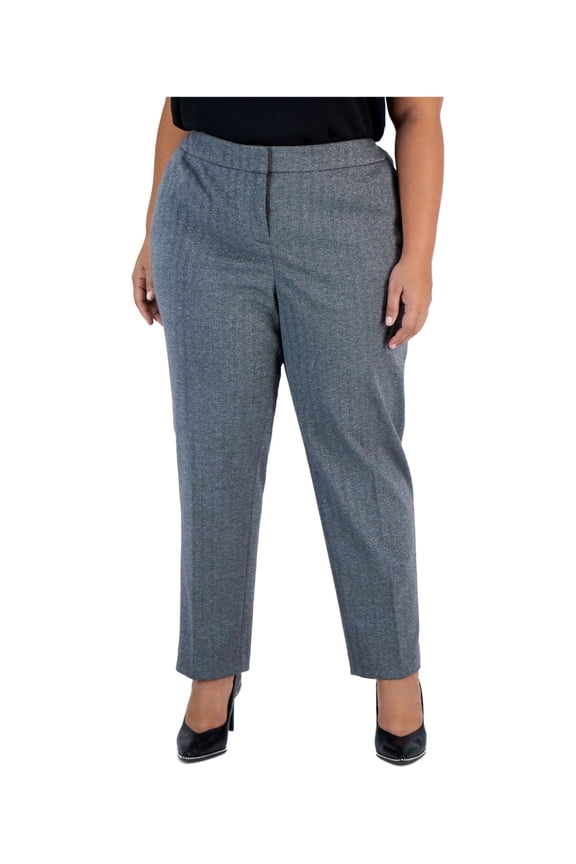 Womens Plus Shimmer Herringbone Dress Pants