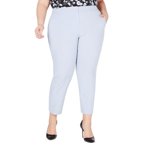 Bar III Womens Plus Straight Leg Cropped Ankle Pants