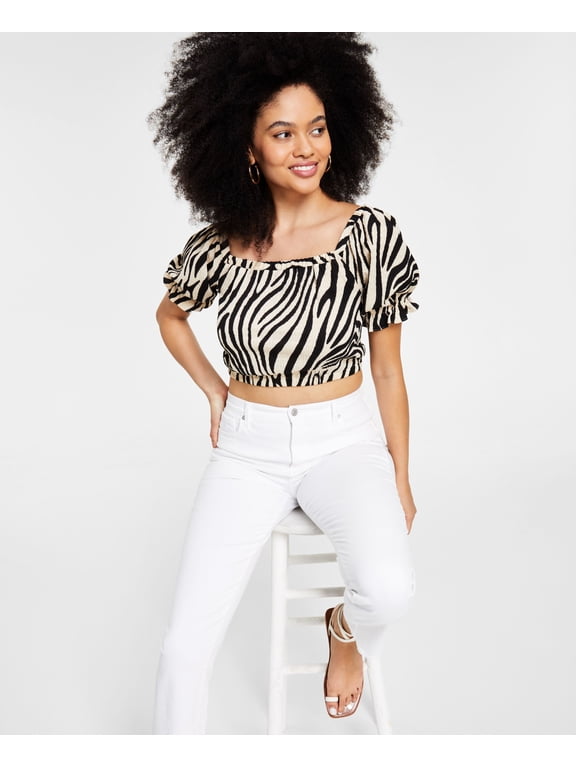 Womens Printed Crop Top Crea Zola Zebra XS