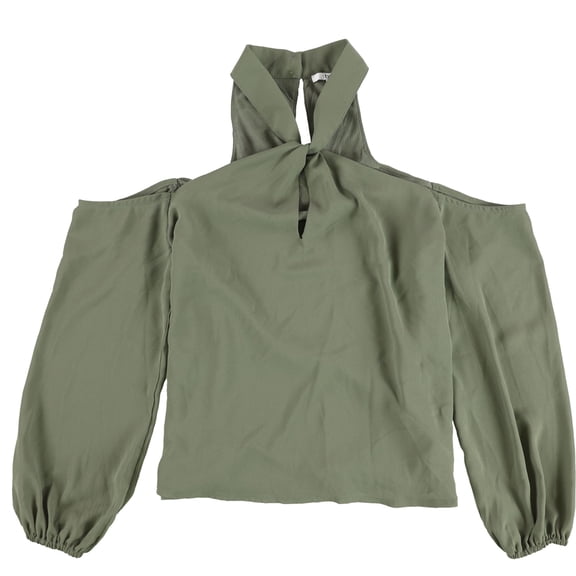 Bar III Womens Rayon Open Shoulder Halter Top Green XS