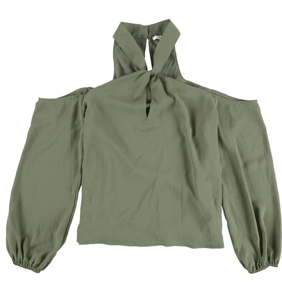 Bar III Womens Rayon Open Shoulder Halter Top Green XS