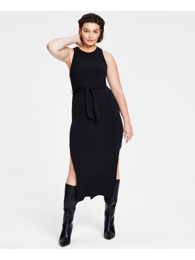 Bar III Womens Ribbed Midi Dress Deep Black S - Walmart.com Bar III Womens Ribbed Midi Dress Deep Black S - Walmart.com