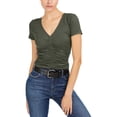 thumbnail image 1 of Bar III Womens Ruched Cropped T-Shirt, 1 of 4