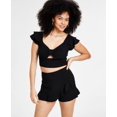 thumbnail image 1 of Bar III Womens Ruffled Skort Deep Black 6, 1 of 1