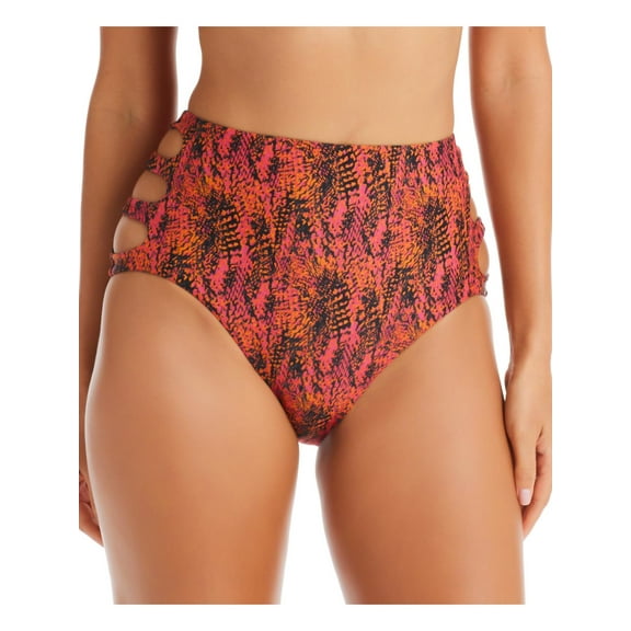 Bar III Womens Snake High-Wasit Swim Bottom Separates