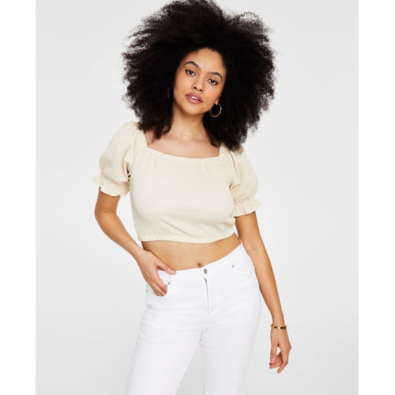 Bar III Womens Square Neck Crop Top Trunk Wood M