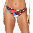 thumbnail image 1 of Bar III Womens Swimwear Printed Shirred Bikini Bottom Black XL, 1 of 3