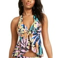 thumbnail image 1 of Bar III Womens Swimwear Tankini Top Halter Floral Print Black XS, 1 of 2