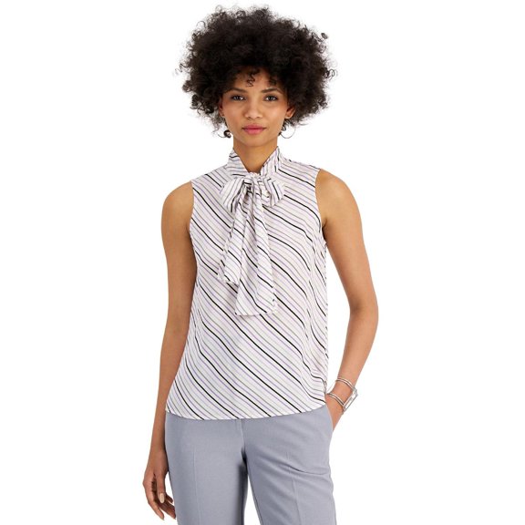 Bar III Womens Tie Neck Camisole Shell