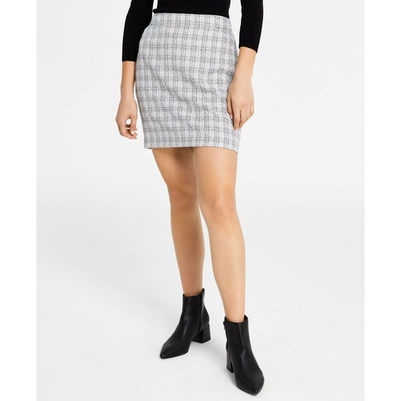 Women's Tweed Pencil Skirt Bar White Combo 10