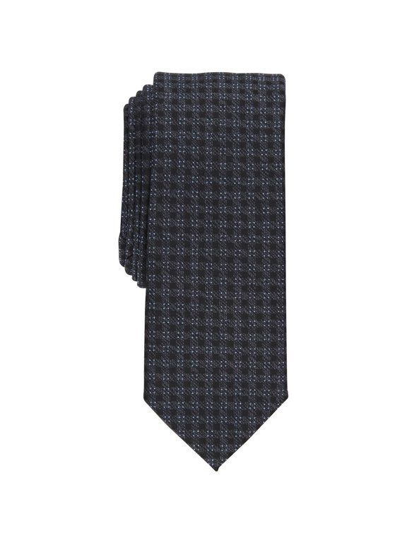 Men's Micro Melange Neat Tie Black Necktie