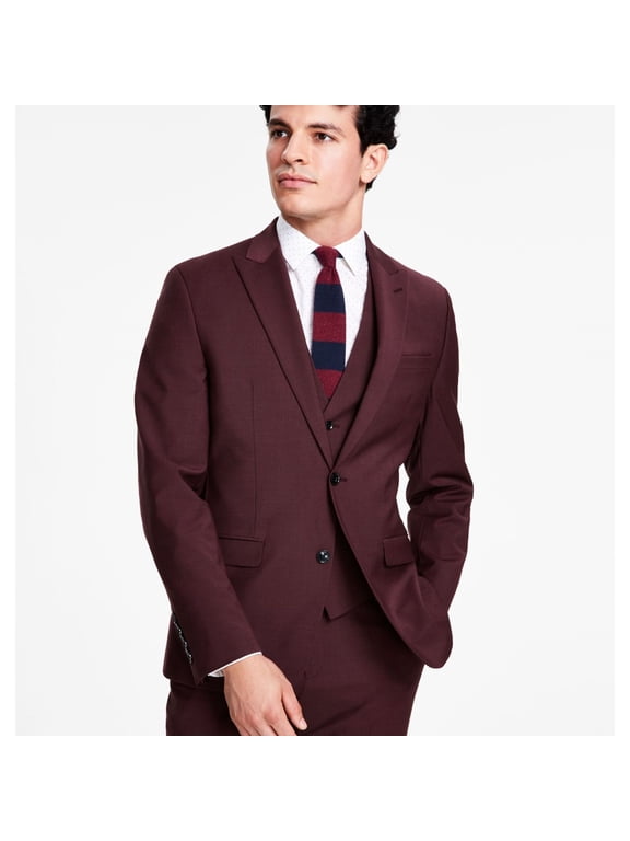 Men's Slim Fit Suit Jacket Burgundy Red 40R