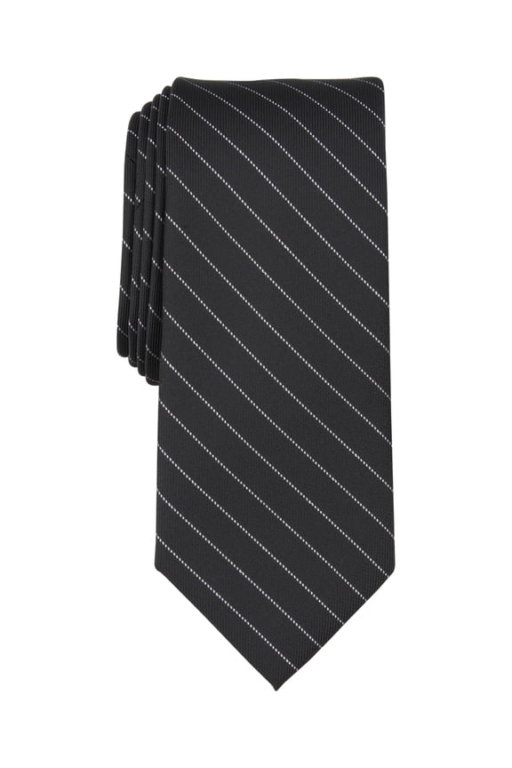 Mens Braly Striped Tie Necktie One Size Black