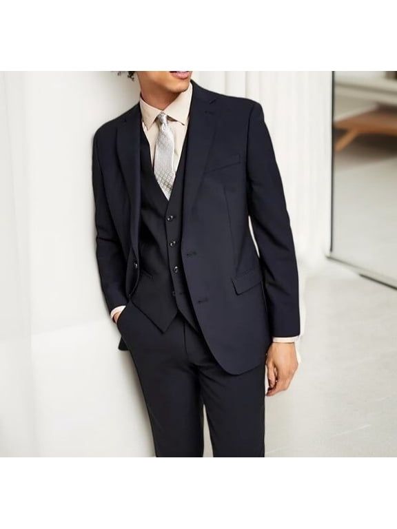 Mens Slim-Fit Solid Suit Jack Black 44R Wool