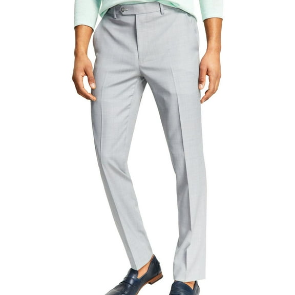 Bar Iii Mens Skinny fit Dress Pants 32 / 32 Light Grey Solid