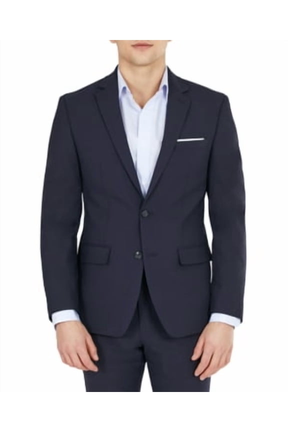 Mens Skinny fit Sport Coat Blazer 40 R Navy Blue Solid Stretch