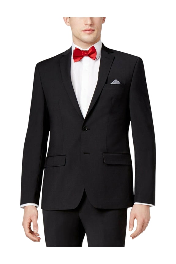 Mens Skinny fit Suit Jacket Blazer 36 R Black Solid