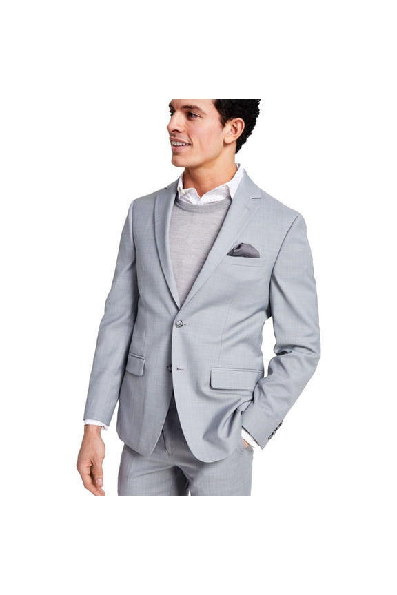 Mens Skinny fit Suit Jacket Blazer 38 R Light Grey Solid