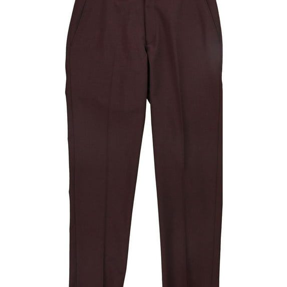 Bar Iii Mens Slim Fit Solid Suit Dress Pants Burgundy Red 32 x 34