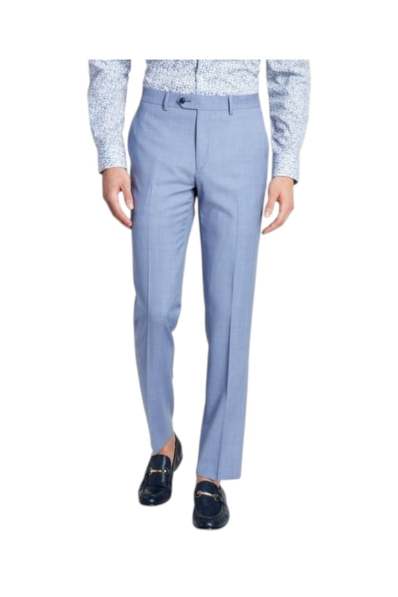 Mens Slim fit Dress Pants 31 / 30 Powder Blue Solid Stretch
