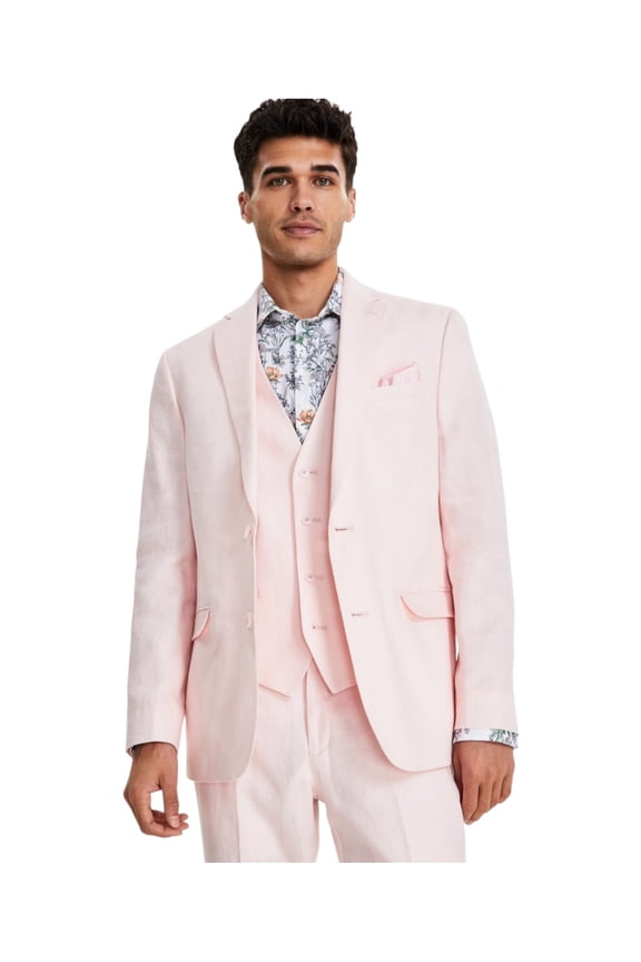 Men's Slim-Fit Linen Suit Jackets Pink 38L B4HP $360