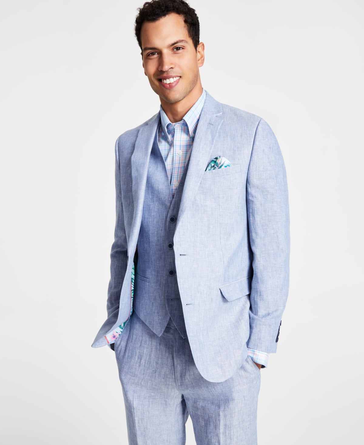 Slim Ink Blue Solid Suit Blazer main image 0