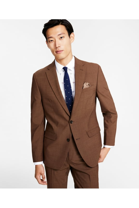 Mens Slim fit Suit Jacket Blazer 36 S Brown Solid