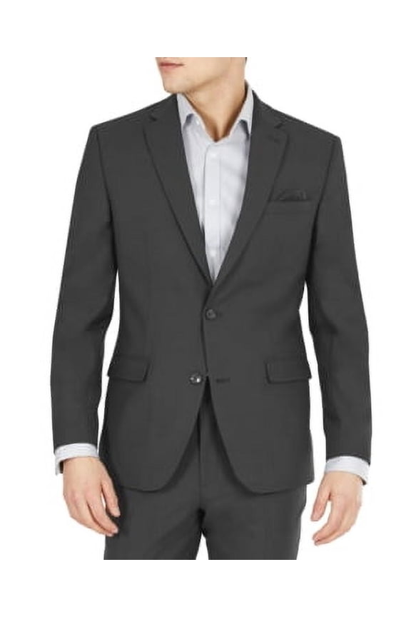 Mens Slim fit Suit Jacket Blazer 36 S Charcoal Grey Solid Stretch