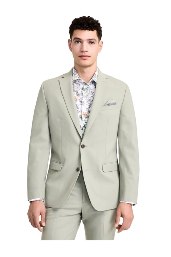 Mens Slim fit Sport Coat Blazer 36 S Light Green Solid Stretch