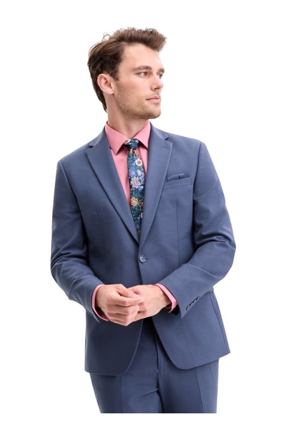 Mens Slim fit Suit Jacket Blazer 42 S Blue Solid Stretch