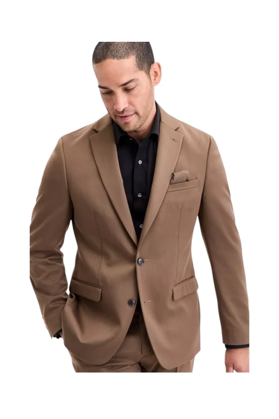 Mens Slim fit Suit Jacket Blazer 44 R Brown Solid