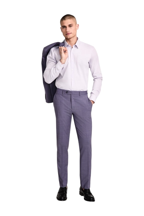 Mens Slim fit Wool Dress Pants 32 / 34 Plum Purple Solid