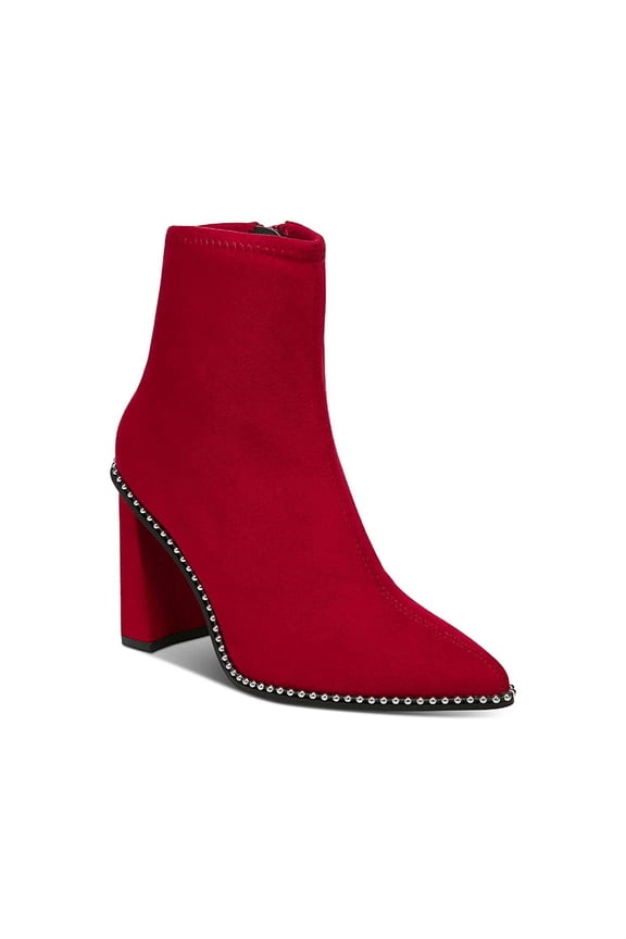 Women's Layneef Studded Block Heel Bootie, Red Mc,5.5 M US