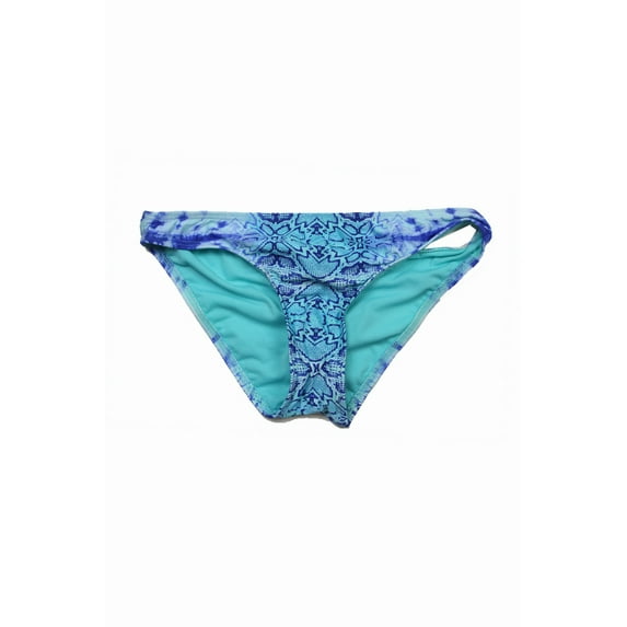 Bar Iii Womens Aqua Snake Print Ruched-Side Hipster Bikini Bottom S