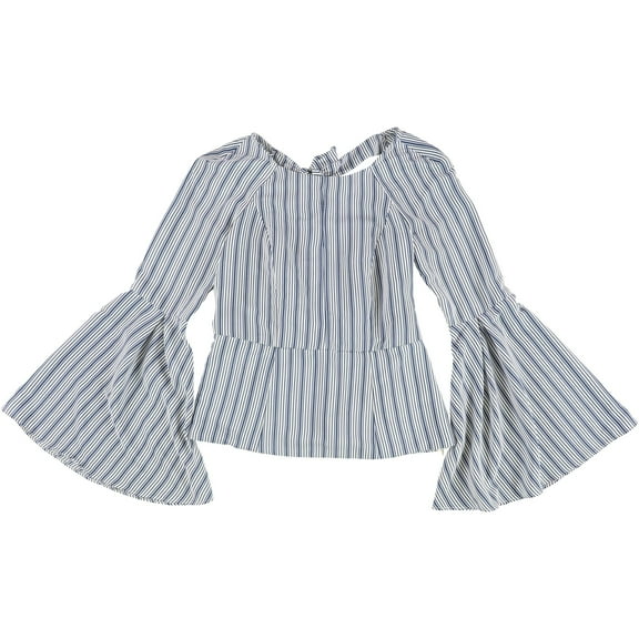 Bar Iii Womens Bell-Sleeve Peplum Blouse