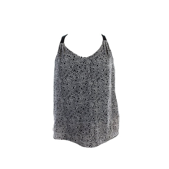 Bar Iii Womens Black Wide-Strap Printed Racerback Tank S